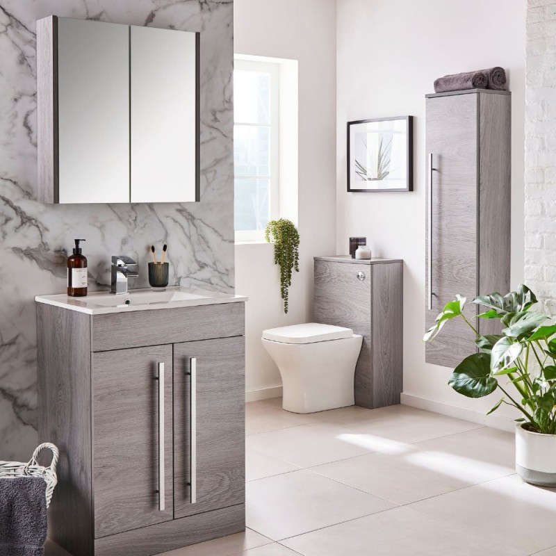 Purity Mirror Cabinet (500mm) - Grey Ash
