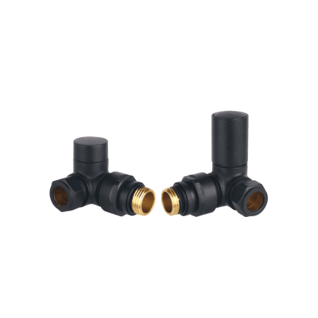 Orca Matt Black Corner Radiator Valves
