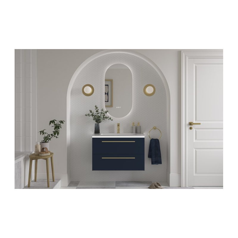 Highfield 800 Two Drawer Vanity Unit — Wall-Hung - Nocturne Blue