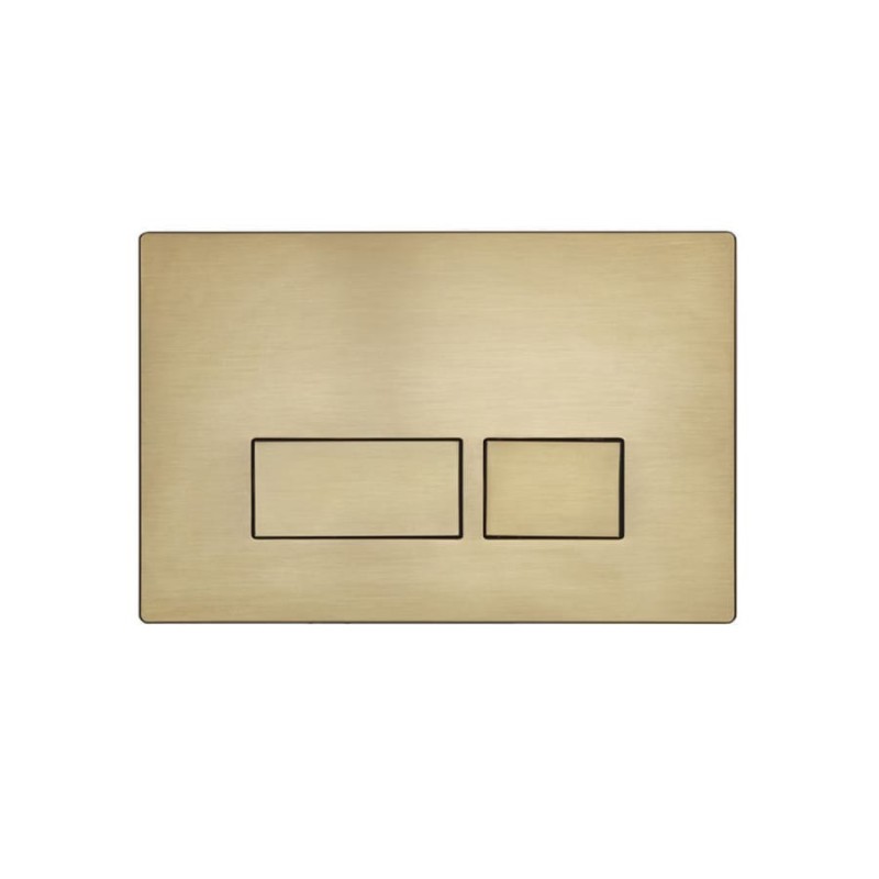 Square Dual Flush Plate - Brushed Brass