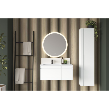 Loreto 800 Wall Hung Vanity Unit — Pearly White
