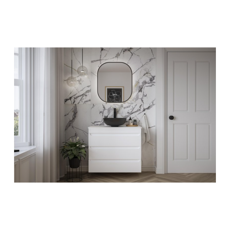 Byford 700 Two Drawer Slim Vanity Unit – White Matt