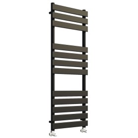 Queenstown 1200x450mm Orca Black 600W Designer Heated Towel Rail