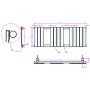 Queenstown 1200x450mm Orca Black 600W Designer Heated Towel Rail