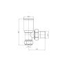 Brushed Brass Round Angled Radiator Valves