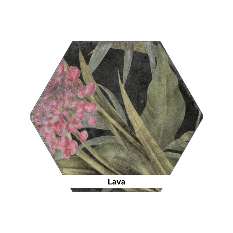 Aruba Lava Hexagon 23×27cm Glazed Porcelain