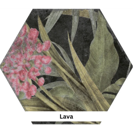 Aruba Lava Hexagon 23×27cm Glazed Porcelain