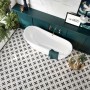 Lisbon Star White Patterned Ceramic Tile – 450x450mm