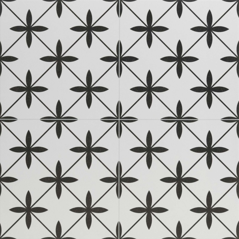 Lisbon Star White Patterned Ceramic Tile – 45x45cm