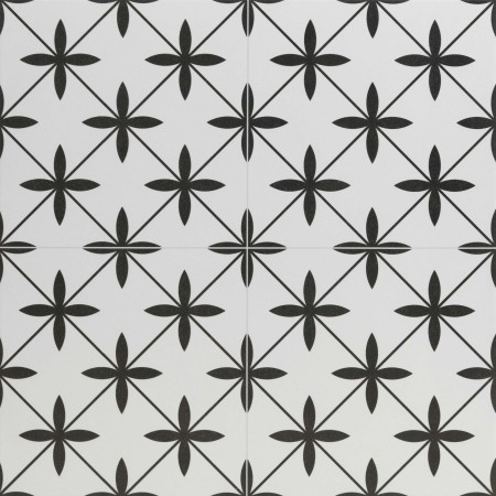 Lisbon Star White Patterned Ceramic Tile – 450x450mm