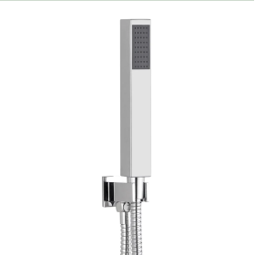 Vellamo Chrome Square Shower Outlet Elbow with Bracket, Hose & Handset Vellamo Chrome Square Shower Outlet Elbow with Bracket, Hose & Handset