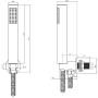 Vellamo Chrome Square Shower Outlet Elbow with Bracket, Hose & Handset