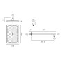 Cameo Fixed Rectangular Shower Head with Wall Arm – Matt Black