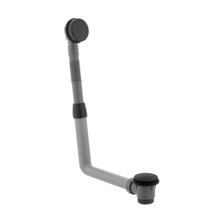 Round Clic-Clac Bath Waste & Overflow with Removable Hair Catcher – Matt Black