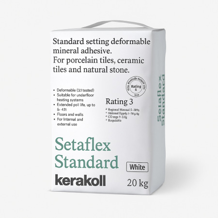 Kerakoll SetaFlex Standard White – Standard Setting Deformable Mineral Adhesive 20 kg
