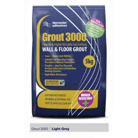 Grout 3000 – Flexible Wall & Floor Grout 5kg – Light Grey