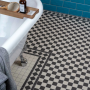 Victorian White & Black Chequer Mosaic Tile 291x291mm – Porcelain – Matt Finish