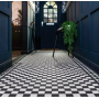 Victorian White & Black Chequer Mosaic Tile 291x291mm – Porcelain – Matt Finish