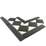 Victorian White & Black Corner Tile 280x168mm – Porcelain – Matt Finish