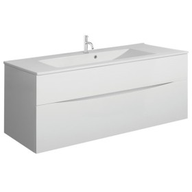 Glide II 1000mm White Gloss Double Drawer Vanity Unit & Ceramic Basin Glide II 1000mm White Gloss Double Drawer Vanity Unit & Ceramic Basin