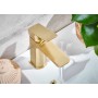 Brushed Brass Mono Basin Mixer Tap with Waste