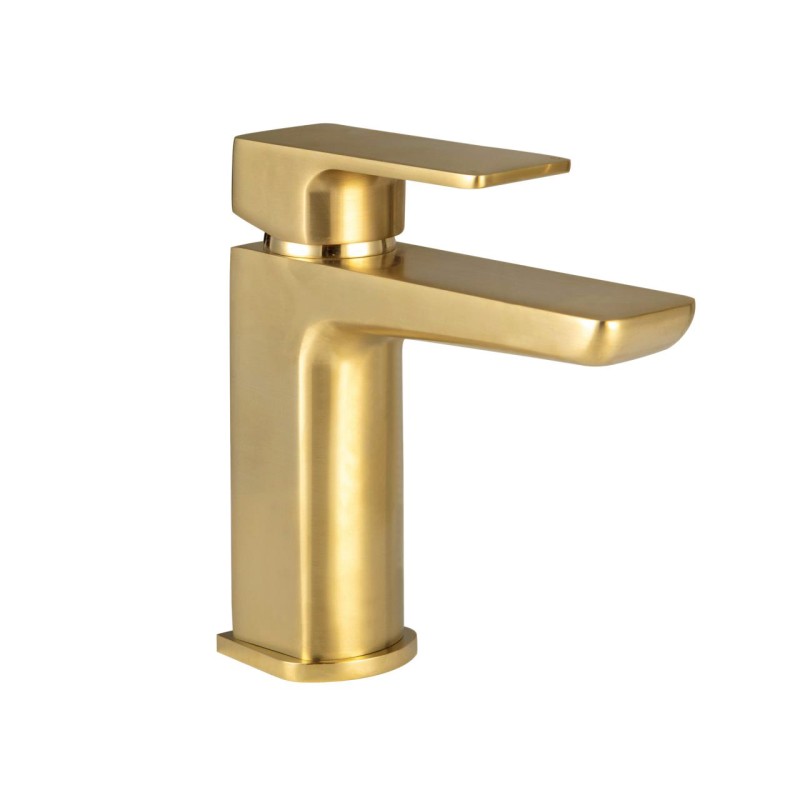 Brushed Brass Mono Basin Mixer Tap with Waste