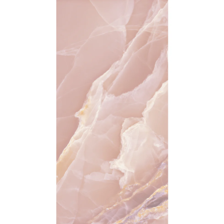 Grace Rose Polished 60x120cm Pink Onyx Effect Porcelain Tile