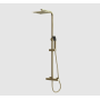 Elliot Brushed Brass Square Rigid Riser Shower — EasyKit