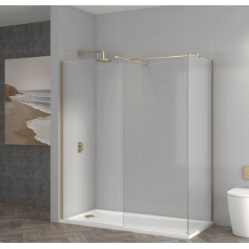 Brushed Brass 1000×1950×8mm Wetroom Panel – Shower Screen for Walk-In Enclosures Brushed Brass 1000×1950×8mm Wetroom Panel – Shower Screen for Walk-In Enclosures