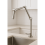 Luzern Brushed Nickel Folding Kitchen Mixer Tap