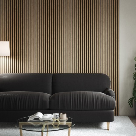 Natural Oak Acoustic Slatted Wall Panel 600x2400mm