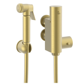 Brushed Brass Round Thermostatic Douche Kit – Complete Bidet Spray Set