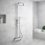 Pure Thermostatic Bar Shower with Ultra-Slim Stainless Steel Drencher & Sliding Handset (SHO030PR)