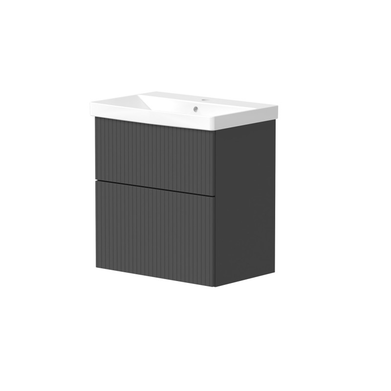 Knole Fluted 500mm Wall Hung Vanity Unit – Matt Graphite
