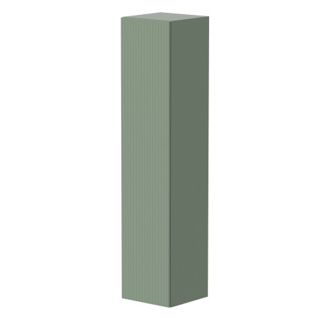 Knole Fluted Tall Wall Unit with Door – Sage Green