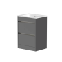 Glebe 620mm Floorstanding Vanity Unit with Basin – 2 Drawers – Matt Grey