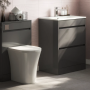Glebe 620mm Floorstanding Vanity Unit with Basin – 2 Drawers – Matt Grey