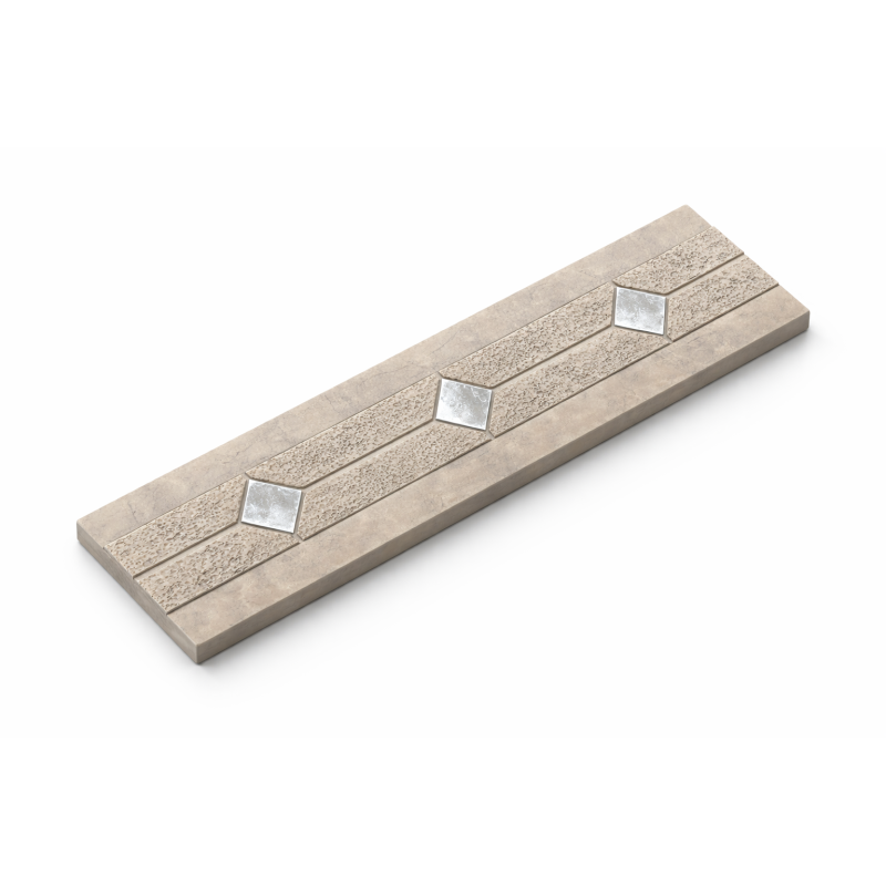Travertine Pearl Border – Porcelain Decorative Strip 6x30 cm