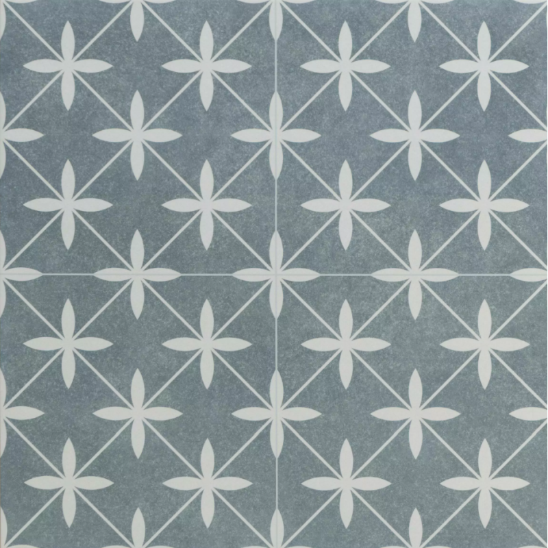 Lisbon Star Azul Patterned Ceramic Tile – 45x45cm