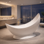 Moon Sculptural Freestanding Polystone Bath – 1800mm Gloss White