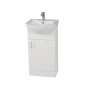 Lanza 450mm Floor Standing Basin Unit with Ceramic Basin – High Gloss White