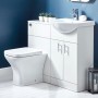 Lanza 650mm Floor Standing Basin Unit with Ceramic Basin – High Gloss White