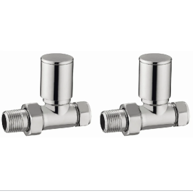 Contemporary Chrome Radiator Valves – Polished Finish (Pair)