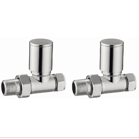 Contemporary Chrome Radiator Valves – Polished Finish (Pair)
