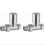 Contemporary Chrome Radiator Valves – Polished Finish (Pair)