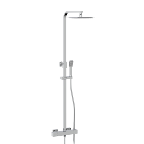 Elliot Chrome Square Rigid Riser Thermostatic Shower Set – Complete EasyKit
