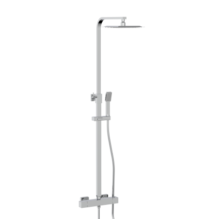 Elliot Chrome Square Rigid Riser Thermostatic Shower Set – Complete EasyKit