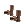 Minimalist Angled Radiator Valves – Brushed Bronze (Pair)