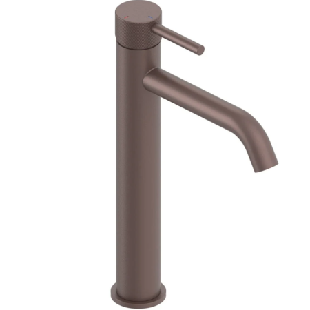 Brushed Bronze Tall Basin Mixer Tap – Round Minimalist Design