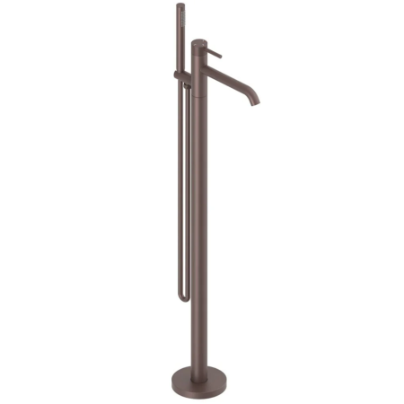 Brushed Bronze Freestanding Bath Shower Mixer Tap – Round Minimalist Design